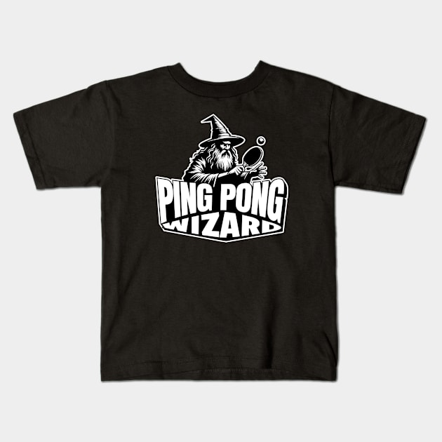 Ping Pong Wizard Kids T-Shirt by Bstro Design Works